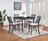 Furniture City Houma - Coaster - Wiley 5-piece Square Counter Height Dining Set Grey - 120576
