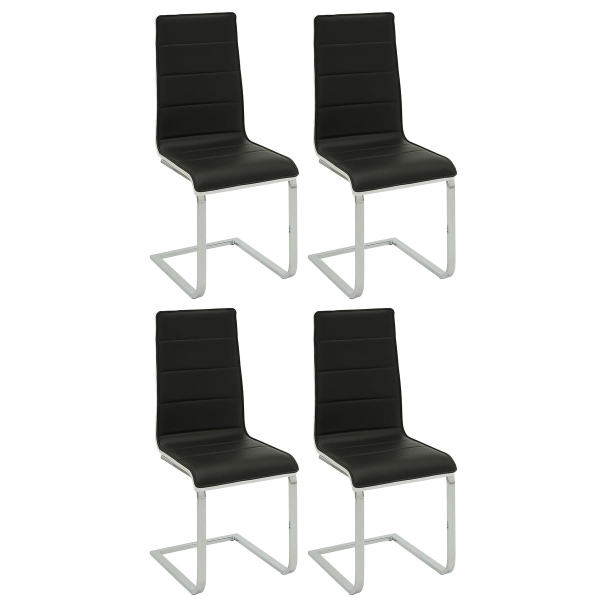 Furniture City Houma - Coaster - Broderick Upholstered Dining Side Chair Black (Set of 4) - 120948