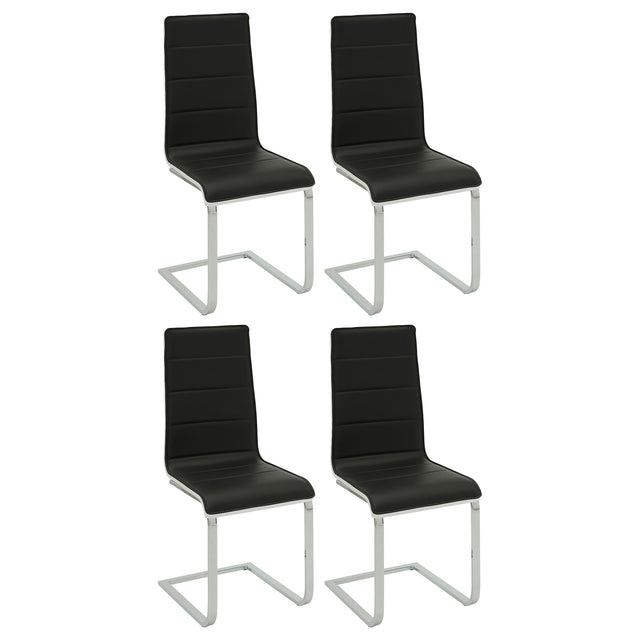 Furniture City Houma - Coaster - Broderick Upholstered Dining Side Chair Black (Set of 4) - 120948