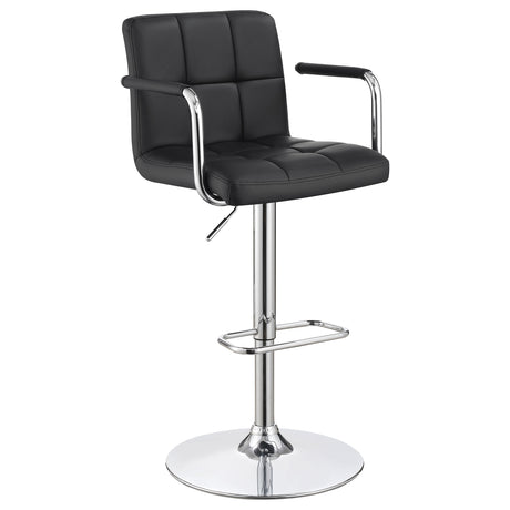 Furniture City Houma - Coaster - Palomar Adjustable Height Bar Stool Black and Chrome - 121095