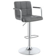 Furniture City Houma - Coaster - Palomar Adjustable Height Bar Stool Grey and Chrome - 121096