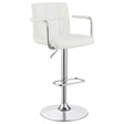 Furniture City Houma - Coaster - Palomar Adjustable Height Bar Stool White and Chrome - 121097
