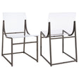 Furniture City Houma - Coaster - Adino Acrylic Dining Side Chair Black Nickel (Set of 2) - 121142