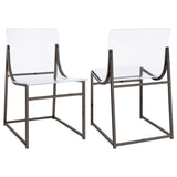 Furniture City Houma - Coaster - Adino Acrylic Dining Side Chair Black Nickel (Set of 2) - 121142