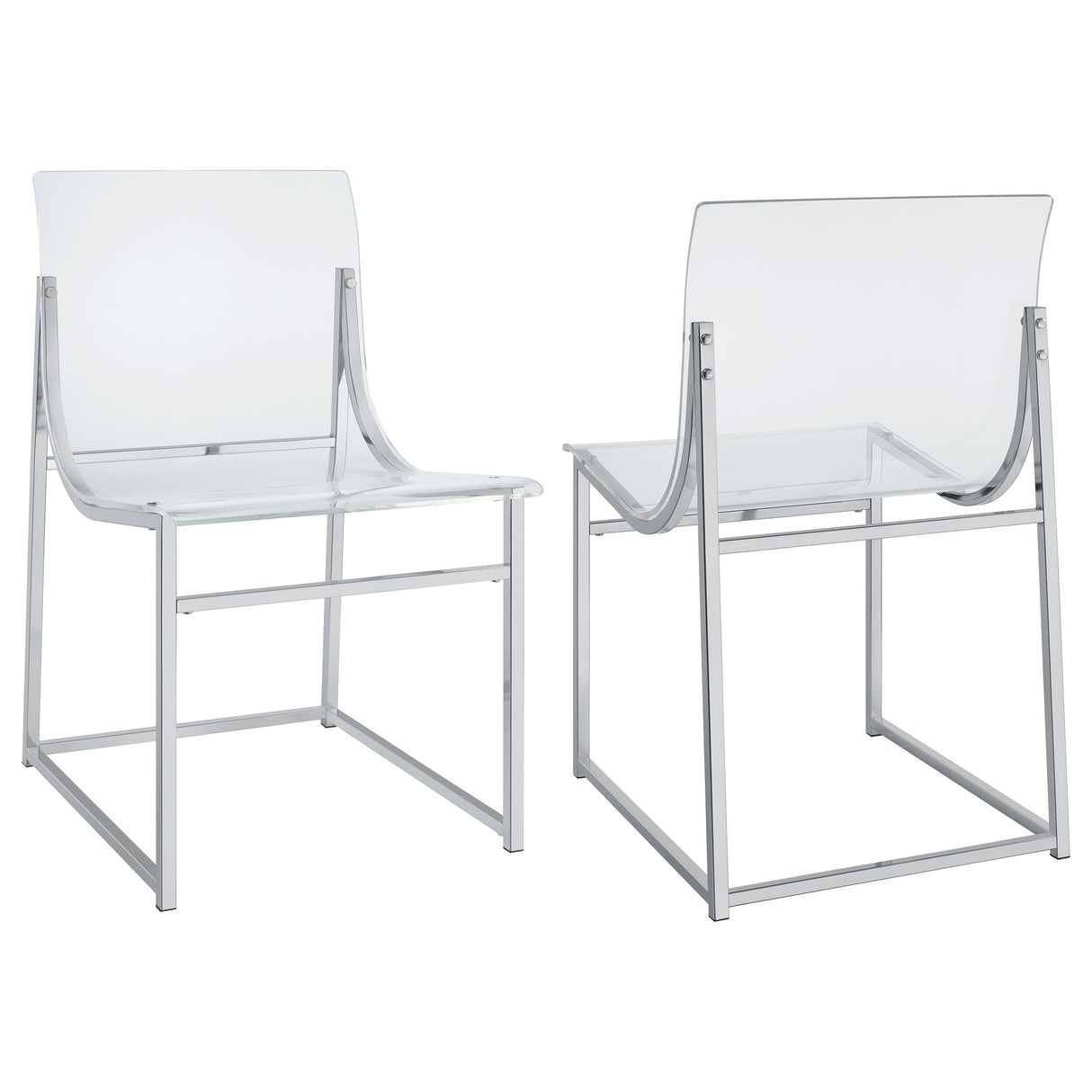 Furniture City Houma - Coaster - Adino Acrylic Dining Side Chair Chrome (Set of 2) - 121182