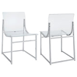 Furniture City Houma - Coaster - Adino Acrylic Dining Side Chair Chrome (Set of 2) - 121182