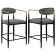 Furniture City Houma - Coaster - Tina Fabric Upholstered Counter Chair Dark Grey (Set of 2) - 121186