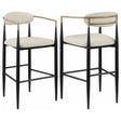 Furniture City Houma - Coaster - Tina Fabric Upholstered Bar Chair Beige (Set of 2) - 121187