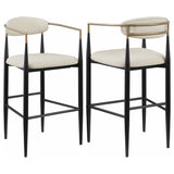 Furniture City Houma - Coaster - Tina Fabric Upholstered Bar Chair Beige (Set of 2) - 121187