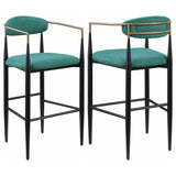 Furniture City Houma - Coaster - Tina Fabric Upholstered Bar Chair Green (Set of 2) - 121188