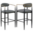 Furniture City Houma - Coaster - Tina Fabric Upholstered Bar Chair Dark Grey (Set of 2) - 121189