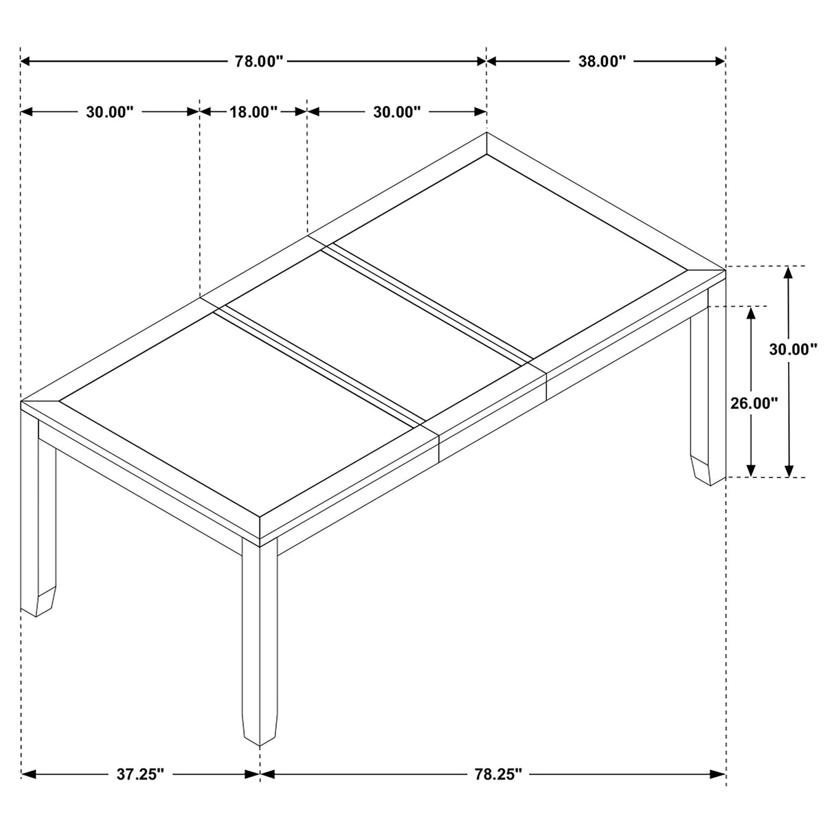 Elodie 5-piece Rectangular Extension Leaf Dining Set Black