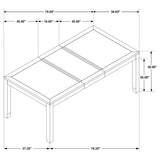 Elodie 5-piece Rectangular Extension Leaf Dining Set Black