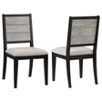 Furniture City Houma - Coaster - Elodie Wood Dining Side Chair Grey and Black (Set of 2) - 121222