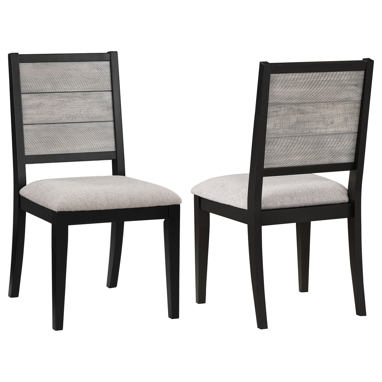 Furniture City Houma - Coaster - Elodie Wood Dining Side Chair Grey and Black (Set of 2) - 121222