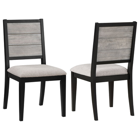 Furniture City Houma - Coaster - Elodie Wood Dining Side Chair Grey and Black (Set of 2) - 121222