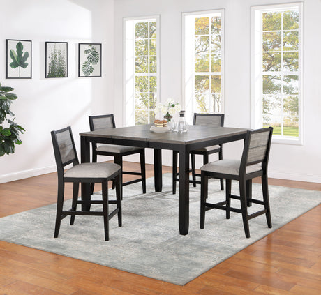 Furniture City Houma - Coaster - Elodie 5-piece Extension Leaf Counter Dining Set Black - 121228-S5