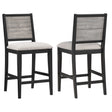 Furniture City Houma - Coaster - Elodie Wood Counter Chair Grey and Black (Set of 2) - 121229