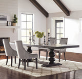 Furniture City Houma - Coaster - Phelps 5-piece Rectangular Dining Table Set Distressed Noir - 121231-S5G