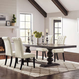 Furniture City Houma - Coaster - Phelps 5-piece Rectangular Dining Table Set Distressed Noir - 121231-S5