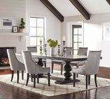 Furniture City Houma - Coaster - Phelps 7-piece Rectangular Dining Table Set Distressed Noir - 121231-S7G