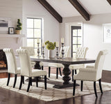 Furniture City Houma - Coaster - Phelps 7-piece Rectangular Dining Table Set Distressed Noir - 121231-S7