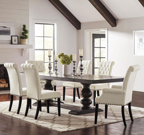 Furniture City Houma - Coaster - Phelps 7-piece Rectangular Dining Table Set Distressed Noir - 121231-S7