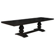 Furniture City Houma - Coaster - Phelps 123-inch Extension Leaf Dining Table Distressed Noir - 121231