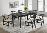 Furniture City Houma - Coaster - Crestmont 7-piece Extension Leaf Dining Table Set Black - 121251-S7