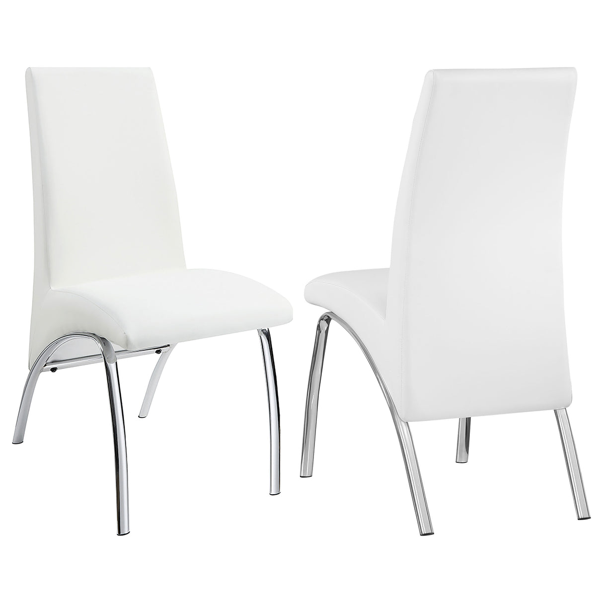 Furniture City Houma - Coaster - Bishop Upholstered Dining Side Chair White (Set of 2) - 121572