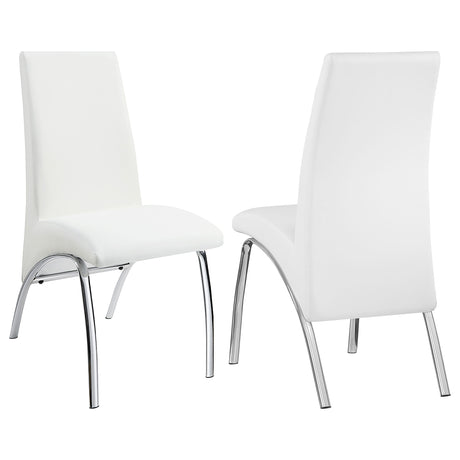 Furniture City Houma - Coaster - Bishop Upholstered Dining Side Chair White (Set of 2) - 121572