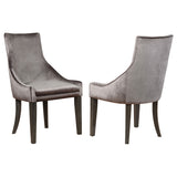 Furniture City Houma - Coaster - Phelps Velvet Upholstered Dining Side Chair Grey (Set of 2) - 121714