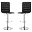 Furniture City Houma - Coaster - Ashbury Upholstered Adjustable Bar Stool Black (Set of 2) - 122087