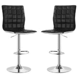 Furniture City Houma - Coaster - Ashbury Upholstered Adjustable Bar Stool Black (Set of 2) - 122087