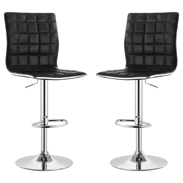 Furniture City Houma - Coaster - Ashbury Upholstered Adjustable Bar Stool Black (Set of 2) - 122087