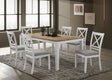 Furniture City Houma - Coaster - Hollis 7-piece Rectangular Dining Table Set Brown and White - 122241-S7