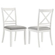 Furniture City Houma - Coaster - Hollis Cross Back Wood Dining Side Chair White (Set of 2) - 122242