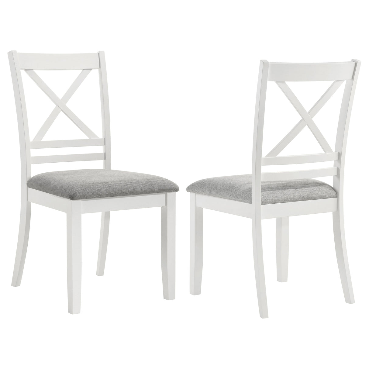 Furniture City Houma - Coaster - Hollis Cross Back Wood Dining Side Chair White (Set of 2) - 122242