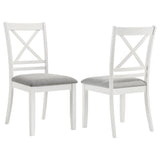 Furniture City Houma - Coaster - Hollis Cross Back Wood Dining Side Chair White (Set of 2) - 122242
