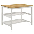 Furniture City Houma - Coaster - Edgeworth Kitchen Island Counter Table Brown and White - 122246B1