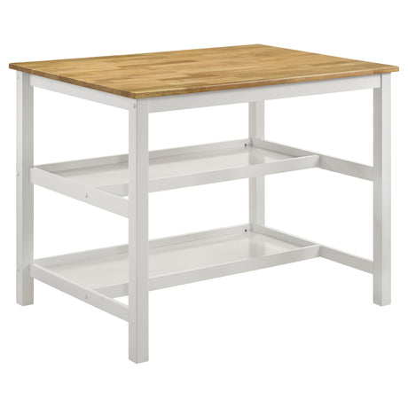 Furniture City Houma - Coaster - Edgeworth Kitchen Island Counter Table Brown and White - 122246B1