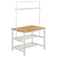 Furniture City Houma - Coaster - Edgeworth Kitchen Island Counter Table with Pot Rack White - 122246