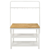 Edgeworth Kitchen Island Counter Table with Pot Rack White