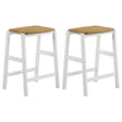 Furniture City Houma - Coaster - Edgeworth Wood Backless Counter Stool White (Set of 2) - 122247