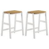 Furniture City Houma - Coaster - Edgeworth Wood Backless Counter Stool White (Set of 2) - 122247