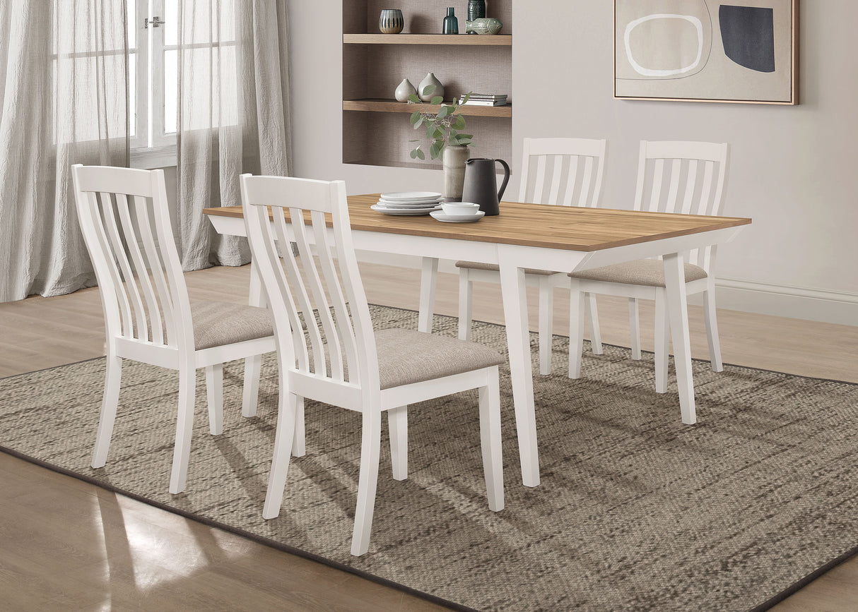 Furniture City Houma - Coaster - Nogales 5-piece Rectangular Dining Table Set Off White - 122301-S5