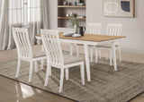 Furniture City Houma - Coaster - Nogales 5-piece Rectangular Dining Table Set Off White - 122301-S5