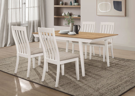 Furniture City Houma - Coaster - Nogales 5-piece Rectangular Dining Table Set Off White - 122301-S5