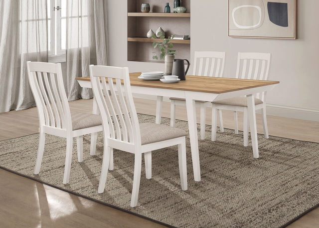 Furniture City Houma - Coaster - Nogales 5-piece Rectangular Dining Table Set Off White - 122301-S5
