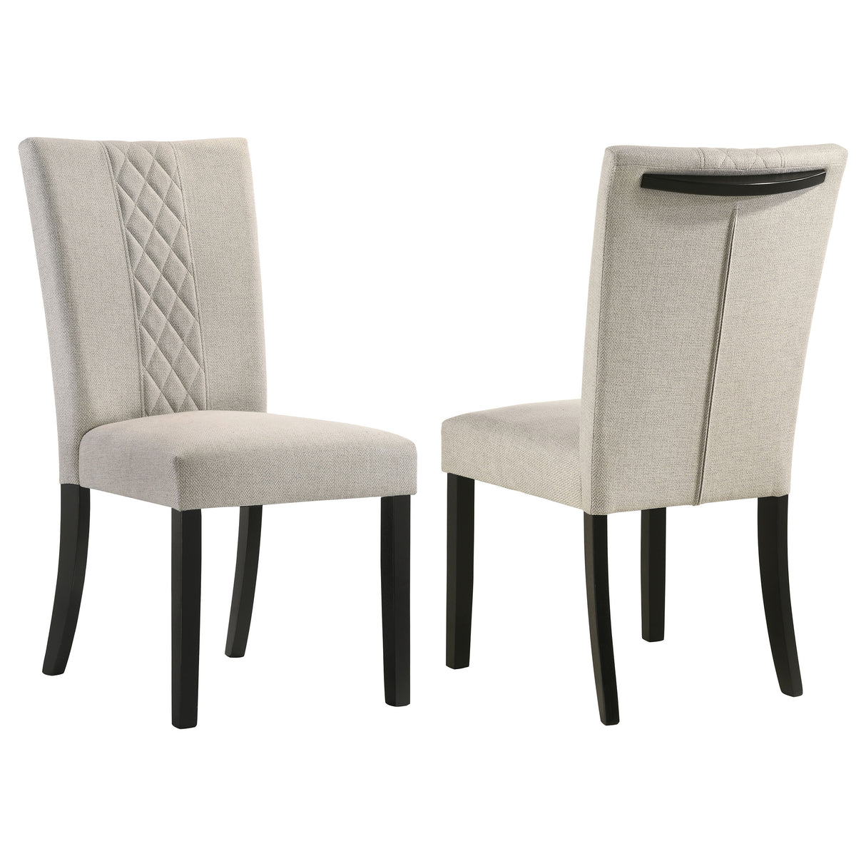 Furniture City Houma - Coaster - Malia Fabric Upholstered Dining Side Chair Beige (Set of 2) - 122342